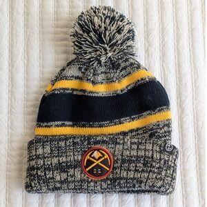 Zephyr NBA Denver Nuggets Cuffed Knit Pom‎ Beanie Navy Blue Gold
